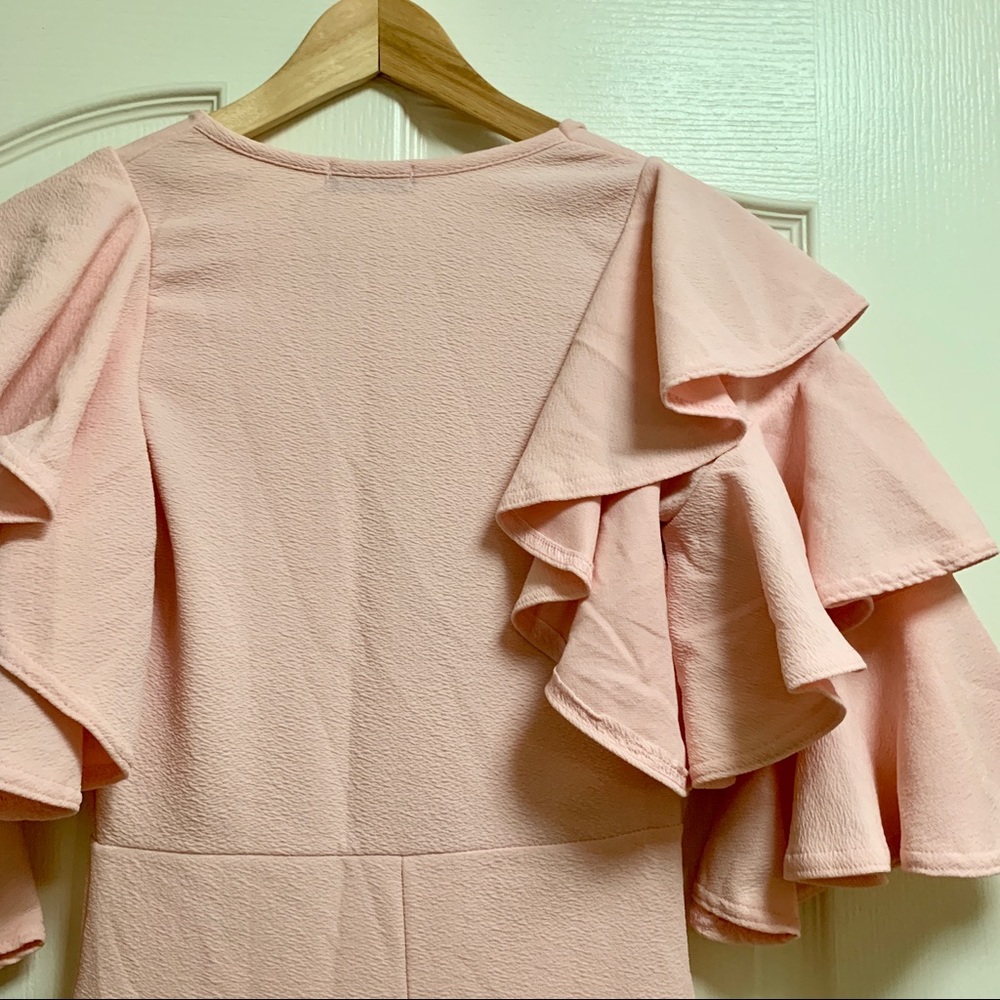 Pretty Little Things Pink Romper w/ Ruffles Sleeve - Picture 5 of 5